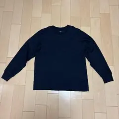 ユニクロ ソフトタッチクルーネックTシャツ 長袖 ネイビー