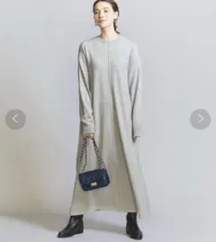 ビューティーユース　スポンディッシュニット ワンピース グレー　ウォッシャブル