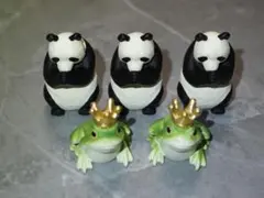 合掌パンダ フィギュア 3体セット おまけ付 ガチャ