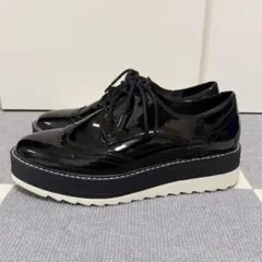 【ZARA】エナメルシューズ ブラック 黒 プラットフォーム 40
