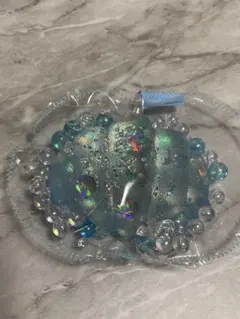 jammyjem クリア クロワッサン スクイーズ 水色 キラキラ先生