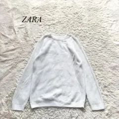 B2❤️専用❤️【ザラ】ニット　長袖　クルーネック　白　綿100% 無地　S