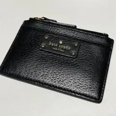 【美品】kate spade ブラック レザー カードケース