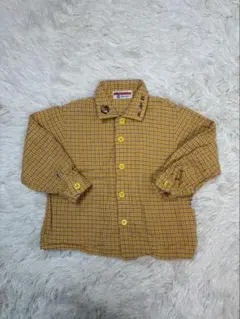 MIKI HOUSE ミキハウス チェックシャツ 90 クマ刺繍 日本製