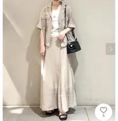 リブドロワ⭐︎レーヨン混ナローフレアスカート⭐︎ベージュ⭐︎38