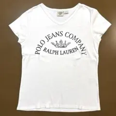 POLO JEANS ホワイト Vネック Tシャツ Lサイズ