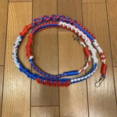 パラコードショルダーストラップ 赤・白・青