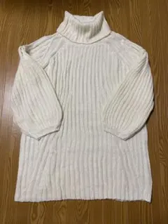 GU リブタートルニットワンピース