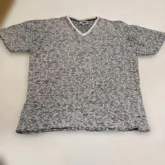 JUN MEN Vネック 半袖ニット モノトーン