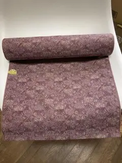 紫色 幾何学模様 絹 着物反物