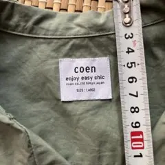 coen 長袖シャツ カーキ サイズLのサムネイル