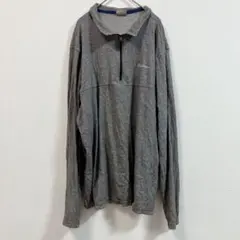 コロンビア ハーフジップ 長袖 ハイネック ボーダー XL 灰色 綿 アウトドア