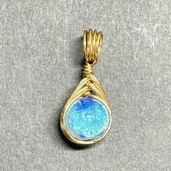 WP273G ホタルガラス とんぼ玉 ペンダントトップ 蓄光 カビラマリン