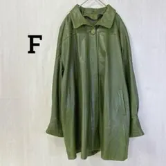 希少 デザイン 個性 レザー ジャケット カーキ 刺繍 Fアウター 羊革 緑