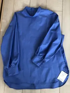青のコットン長袖シャツ Lサイズ
