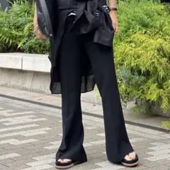 JOURNAL STANDARD L'ESSAGE♡スリット フレアパンツ 黒のサムネイル