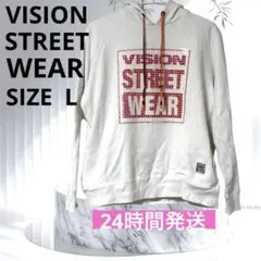VISION STREET WEAR ヴィジョンフード付きパーカー ホワイト L