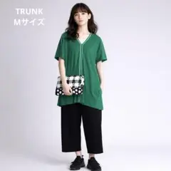 美品☆TRUNKしなやか素材　着心地最高　スポーティ　チュニック　パイピング　Mのサムネイル