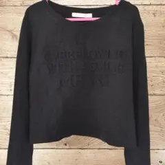 チコ エンボスロゴチビロンT クロップド丈 長袖Tシャツ FREEサイズ 黒