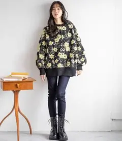 美品 LOWRYS FARM フラワーカーディガン