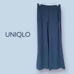 UNIQLO クレープジャージーストレートパンツ ネイビー