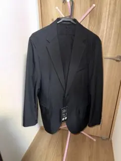 美品未使用　AWCセットアップスーツストレッチオフィスカジュアル黒上下セットXL