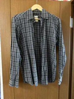 agnis b. 長袖シャツ ブラック・ホワイトチェック