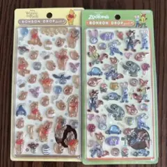 【正規品】ディズニーボンボンドロップシール プーさん&ズートピア 2シートセット