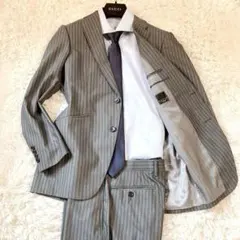 【シルク】PAZZO collection　スーツ　YA5　グレー　ストライプのサムネイル