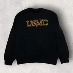 USMC 海兵隊 スウェット ブラック M〜L ミリタリー 古着 アメカジ 黒