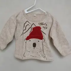 裏起毛トレーナー　クリスマストップス 80cm