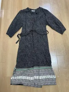 RODEO CROWNS 花柄ロングワンピース フリーサイズ