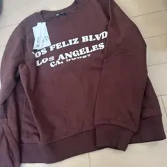 ZARA ブラウン プリントスウェット