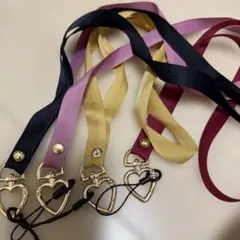スマホストラップ ハート 無地 カラー