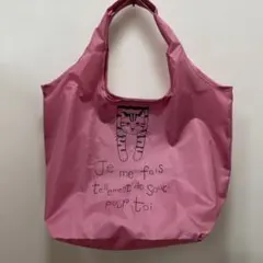 タルティーヌ 戸崎尚美　ぶら下がり　ねこデザイン 横型エコバッグ ピンク　新品