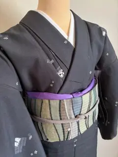 【ぴまこ・ω・様】正絹　単衣お召し　黒グラデーション ぴまこ・ω・様】正絹 単衣お召し 黒グラデーション - メルカリ