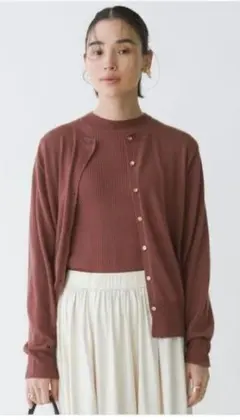 グリーンレーベルリラクシング　ツインニット アンサンブル カーディガン