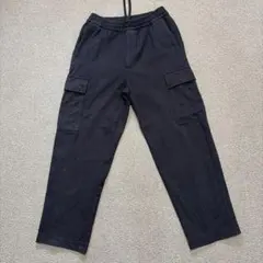 UNIQLOウォッシュドストレッチジャージーカーゴアンクルパンツ ブラック