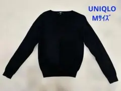 UNIQLO レディース Vネックセーター黒 Mサイズカシミヤ混 制服セーター