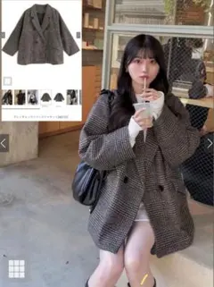 グレンチェックツイードジャケット［at2131］