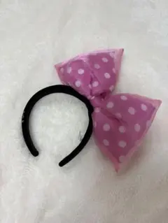 ディズニー カチューシャ リボン ピンク