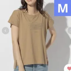 ベイフロー　アソートロゴクルーネックTシャツ　キャメルのサムネイル