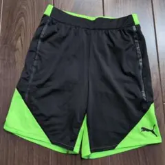 160 PUMA プーマ　ハーフパンツ 黒/緑　スポーツ