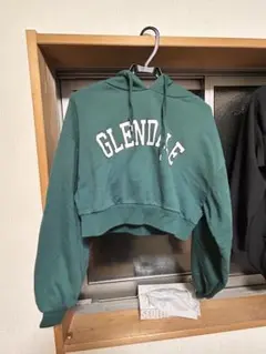 GLENDALE グリーン クロップドパーカー