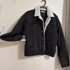 BROWNY STANDARD ボア襟付きデニムジャケット F ブラック