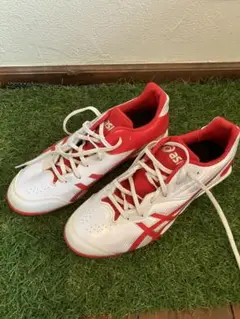 ASICS 野球用スパイクシューズ ホワイト/レッド