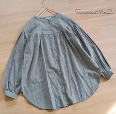 サマンサモスモス　ギンガムチェック チュニック ブラウス　ゆったり フェミニン