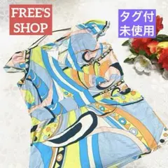 未使用 FREES MART 半袖 カシュクール カットソー 総柄 シルク混のサムネイル