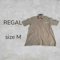 REGAL ポロシャツ Tシャツ ベージュ ストライプ 大人 上品 半袖 古着