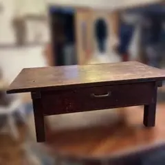 2041 アンティーク 素朴な桐の文机 ローテーブル 陳列台 昭和レトロ